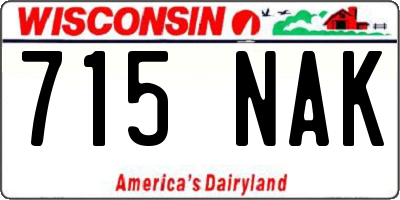 WI license plate 715NAK