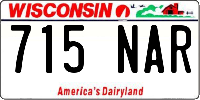 WI license plate 715NAR