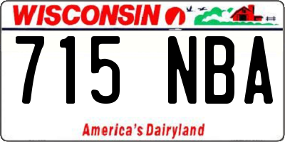 WI license plate 715NBA