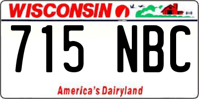 WI license plate 715NBC