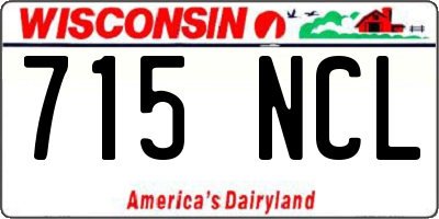 WI license plate 715NCL