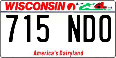 WI license plate 715NDO