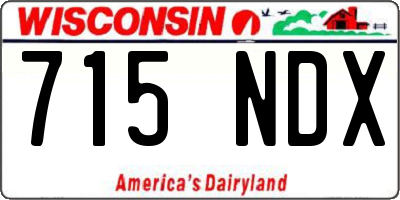 WI license plate 715NDX