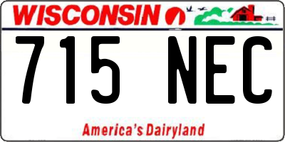 WI license plate 715NEC