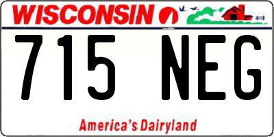 WI license plate 715NEG