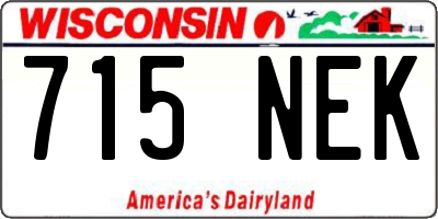 WI license plate 715NEK