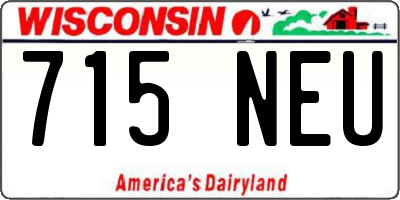 WI license plate 715NEU