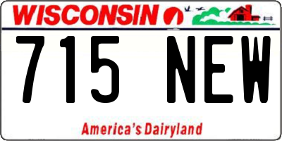 WI license plate 715NEW