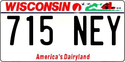 WI license plate 715NEY