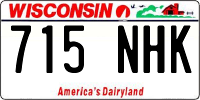 WI license plate 715NHK