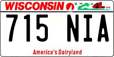 WI license plate 715NIA