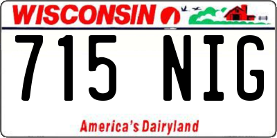 WI license plate 715NIG