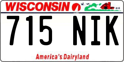 WI license plate 715NIK