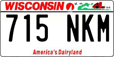 WI license plate 715NKM