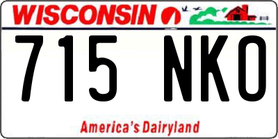 WI license plate 715NKO