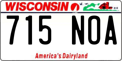 WI license plate 715NOA