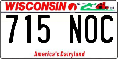 WI license plate 715NOC