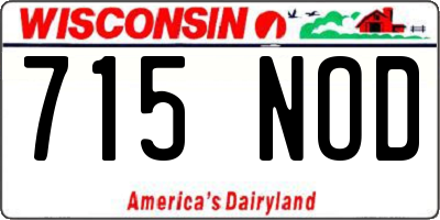 WI license plate 715NOD