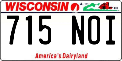 WI license plate 715NOI