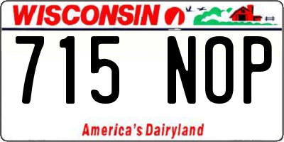 WI license plate 715NOP