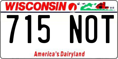 WI license plate 715NOT