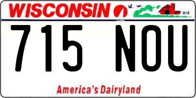 WI license plate 715NOU