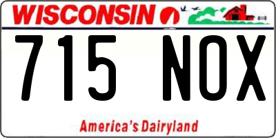 WI license plate 715NOX