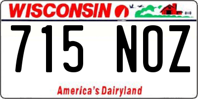 WI license plate 715NOZ