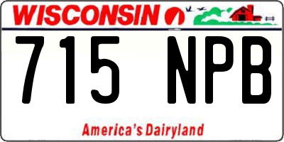 WI license plate 715NPB