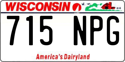 WI license plate 715NPG