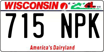 WI license plate 715NPK