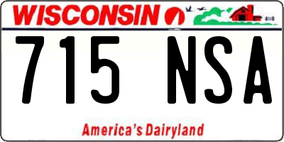 WI license plate 715NSA
