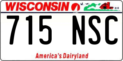 WI license plate 715NSC