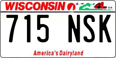 WI license plate 715NSK