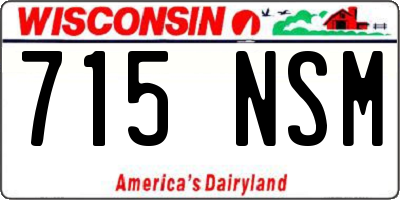 WI license plate 715NSM