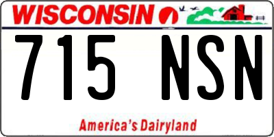 WI license plate 715NSN