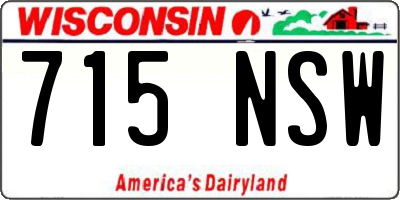 WI license plate 715NSW