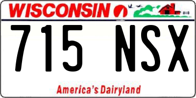 WI license plate 715NSX