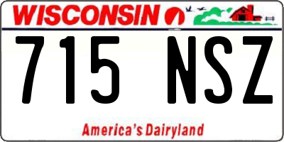 WI license plate 715NSZ