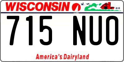WI license plate 715NUO