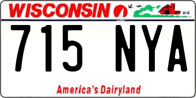 WI license plate 715NYA