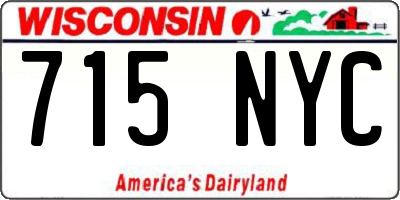 WI license plate 715NYC