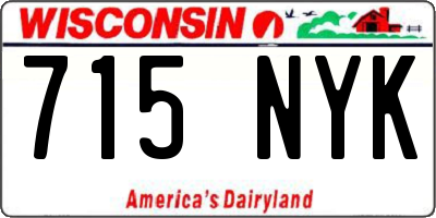 WI license plate 715NYK