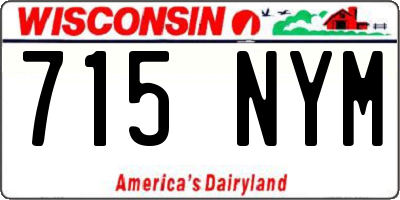 WI license plate 715NYM