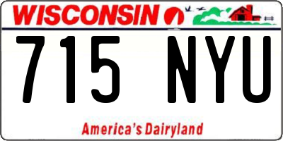WI license plate 715NYU