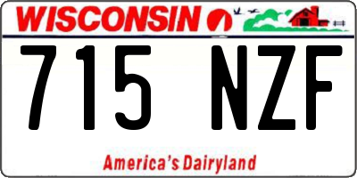 WI license plate 715NZF