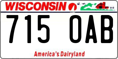WI license plate 715OAB