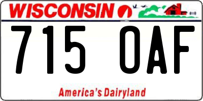 WI license plate 715OAF