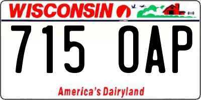 WI license plate 715OAP