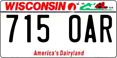 WI license plate 715OAR